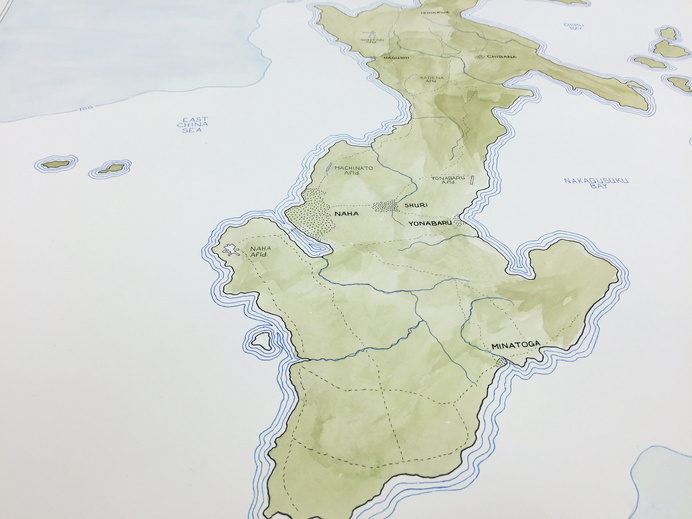 Hand Painted Maps of Okinawa Japan #watercolor #painted #hand #maps