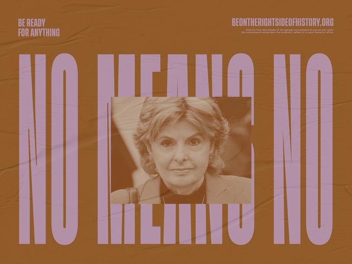 On the "No Means No" poster, the N in the first "No" still has the original ink traps, but the "N" in the second "No" has them removed. This is probably an oversight.
