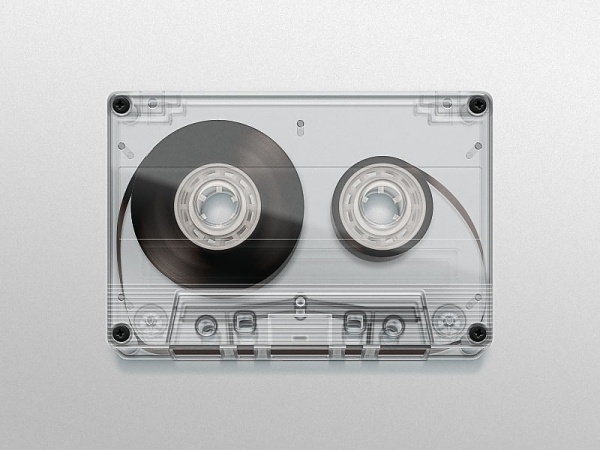 Dribbble - cassette_hres.jpg by Román Jusdado #transparent #illustration #tape #cassette