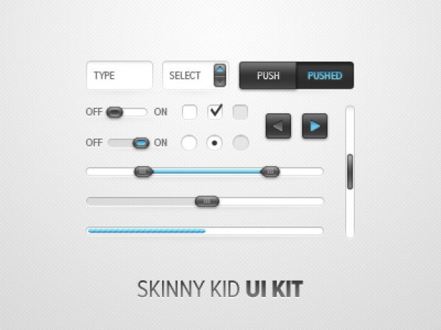 Skinny kid kit Free Psd. See more inspiration related to Button, Kid, User, Form, Field, Interface, User interface, Horizontal, Kit, Scrollbar and Skinny on Freepik.