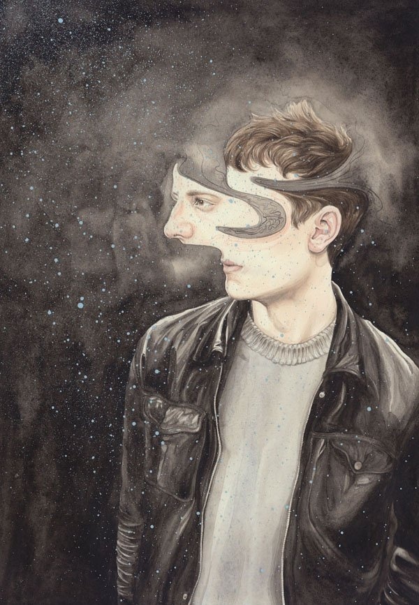 Distorted Illustrations by Henrietta Harris #inspiration #portrait #art #illusration
