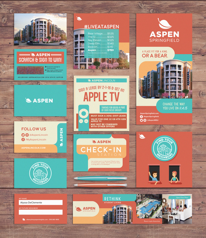 brand, blue, orange, identity, system, print, wood, texture