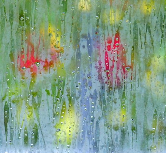 Foggy Flowers Photograph #water #emotion #weather #photo #window #rain #photography #mood #drops #flowers