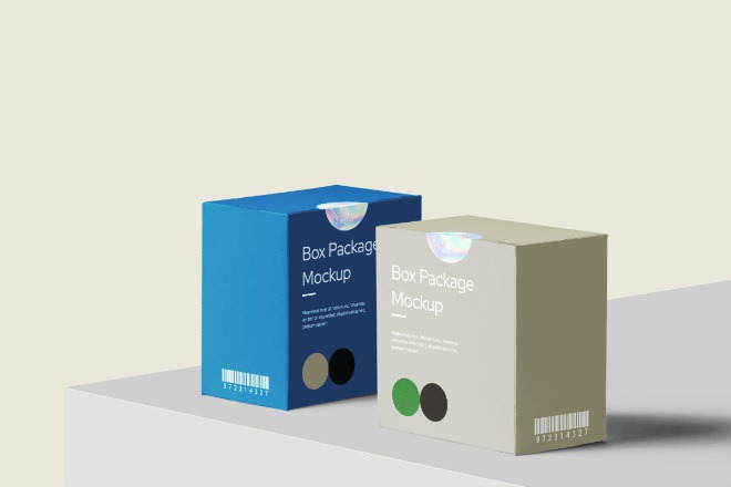 Box Mockup Scene #box #mockup #package #label #packaging #product