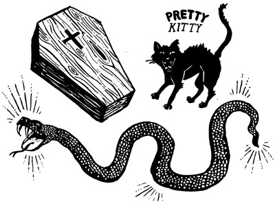 Active Board Flash Snake Cat Coffin #logo
