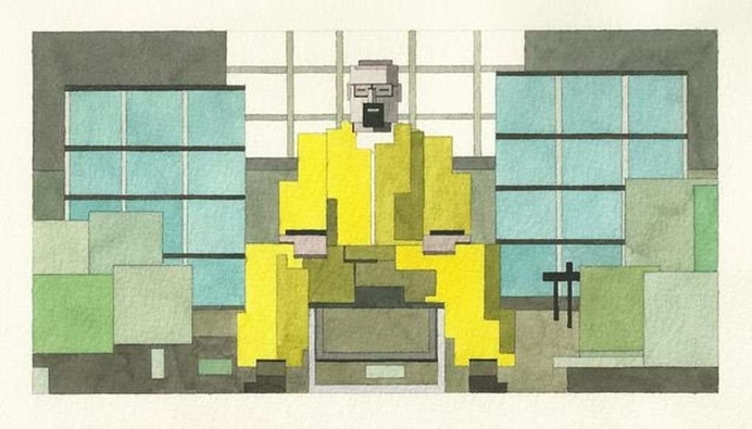 8-Bit Watercolor Paintings by Adam Lister