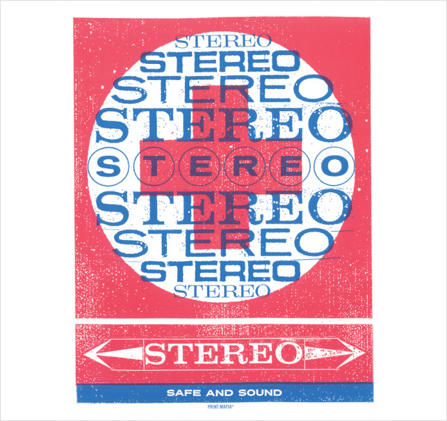 Safe and Sound #poster #screenprint #seriograph #safe #sound #stereo #swiss #cross #red