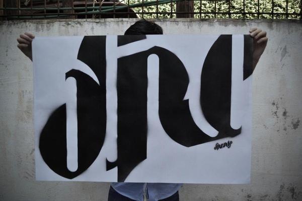 Handmade poster/folder for Frente design studio. #crafts #design #stencil #poster #folder