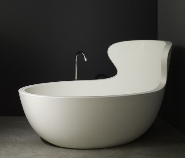 White bathtub like sculpture #artistic #bathroom #furniture #art #bathtub