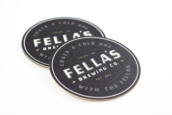 Fellas Brewing Co. Black coaster Design