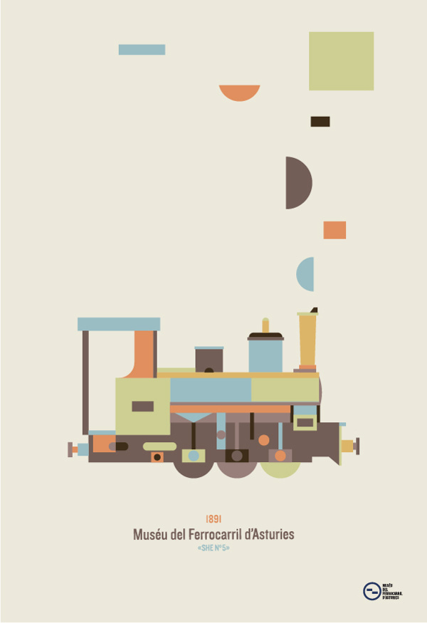 museo del ferrocarril de asturias on Behance #train #illustration #poster