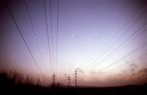 All sizes | tudienu | Flickr - Photo Sharing! #vignette #grain #sunrise #film #noise #powerlines