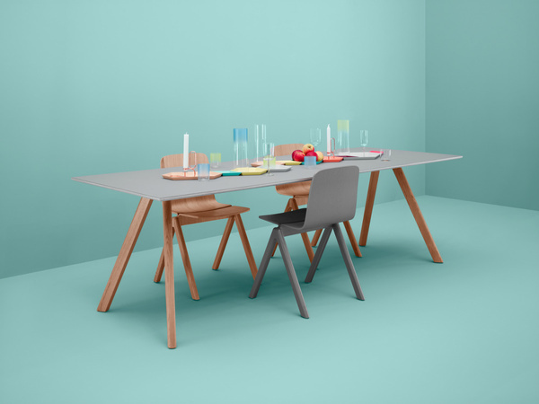 hay.dk #dining #wood #table #hay #pastel