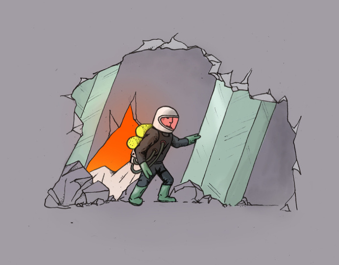 the adventure continues... #ADVENTURE #ASTRONAUT #CAVE #COSMO #CRYSTAL #EXPLORE #GEM #ILLUSTRATION #PLANET #SCIENCEFICTION #SCIFI #SPACe