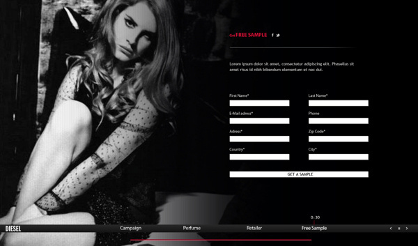 Website - DarkParadise / Diesel #del #lana #rey #paradise #perfume #webdesign #dark