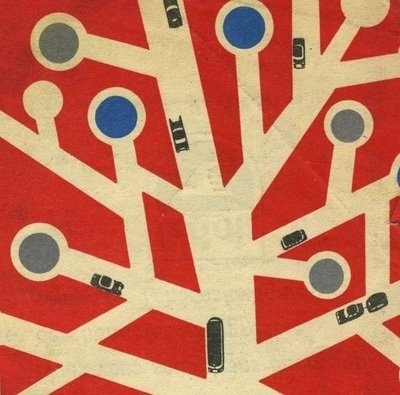 grain edit · 1960s modern Czech street map #print #map #mid #century