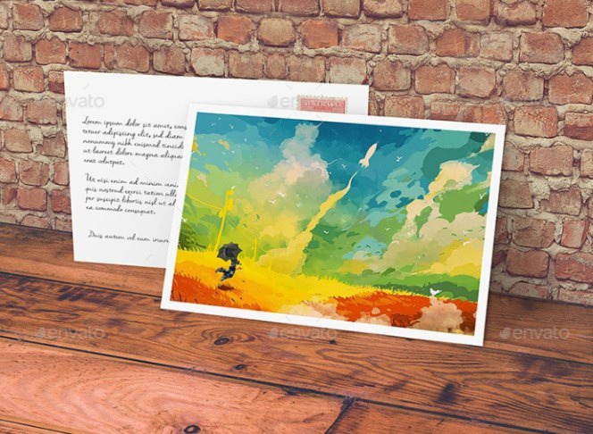 Customizable Postcard Mockup PSD