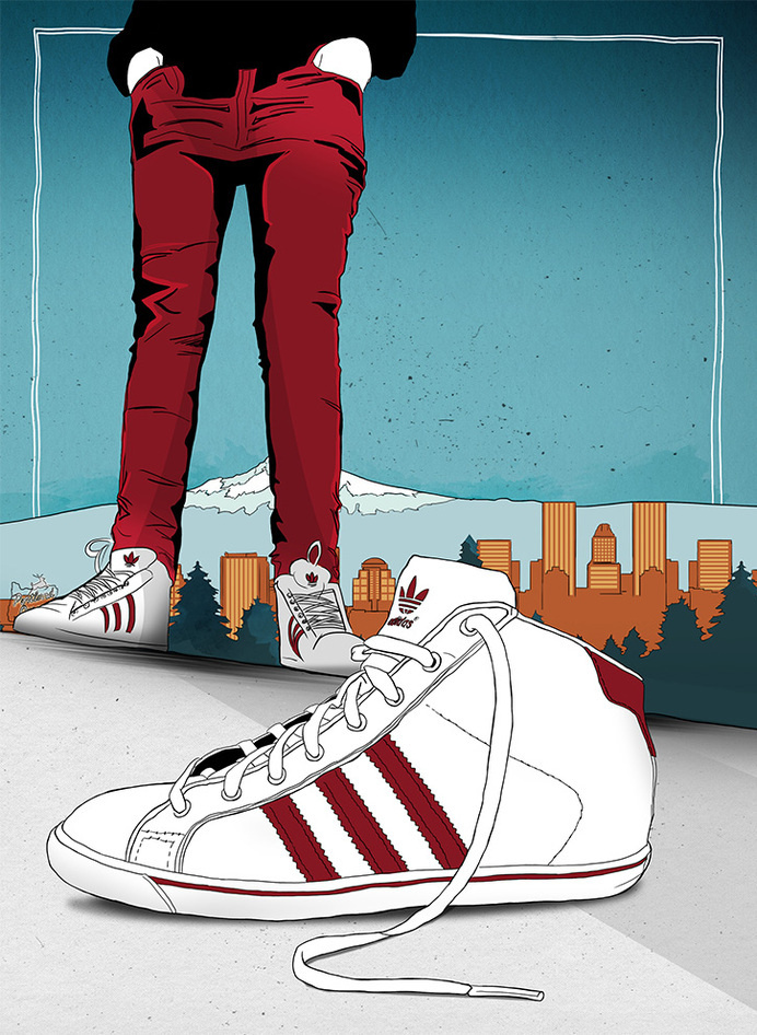 Adidas in Portland - marianapoczapski #illustration #adidas #portland #shoes