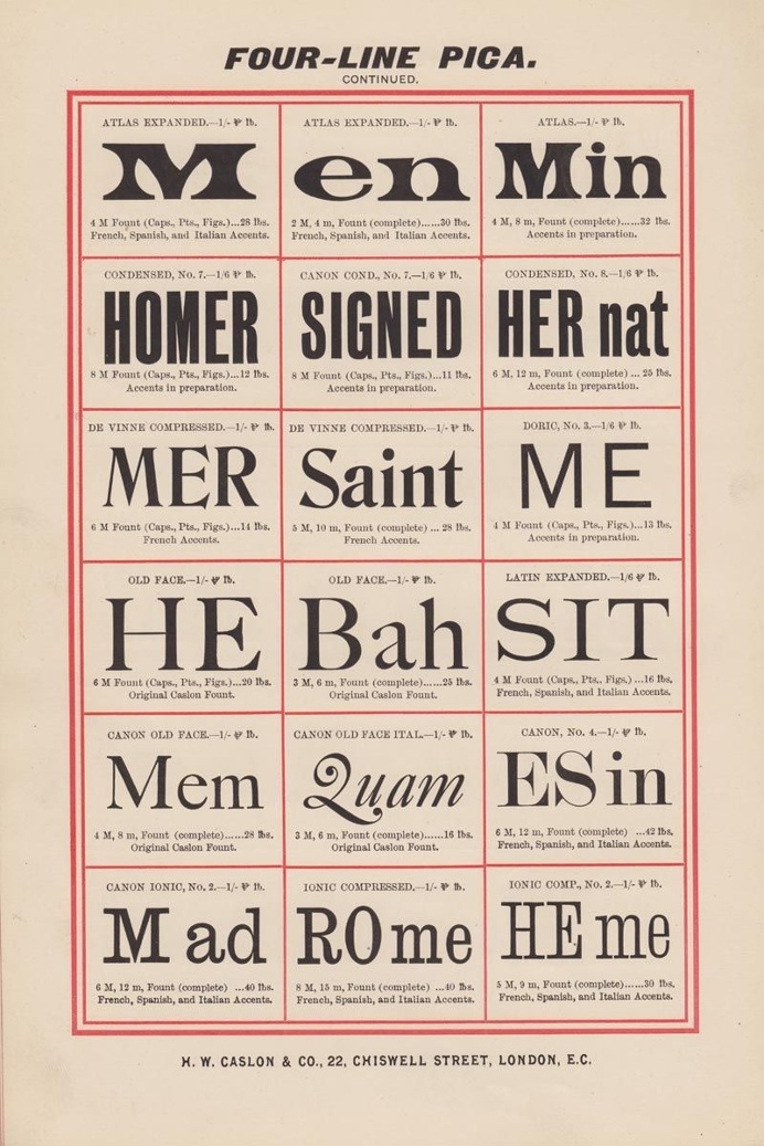 caslon epitome #type #specimen #typography #vintage