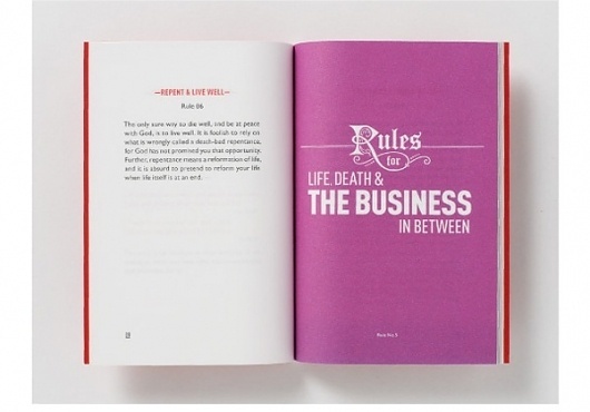 The Rules for the Conduct of Life Booklet - FPO: For Print Only #rule #booklet #design