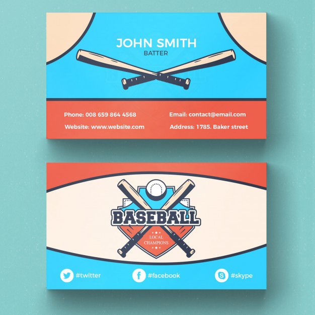 Baseball business card Free Psd. See more inspiration related to Logo, Business card, Business, Label, Abstract, Card, Template, Badge, Phone, Sport, Visiting card, Art, Web, Presentation, Game, Sign, Shape, Stationery, Corporate, Location, Company, Modern, Branding, Visit card, Baseball, Play, Symbol, Identity, Brand, Equipment and Visiting on Freepik.
