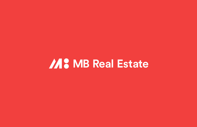 mb real estate market construction business card blue red logo logotype branding corporate design identity mindsparklemag design