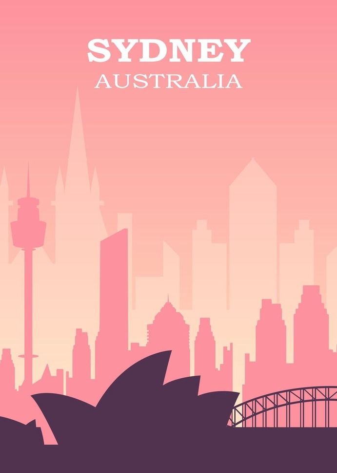 "Sydney" Poster Print on metal by Sam Kal