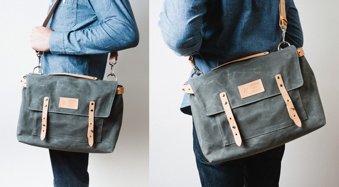 WAXED CANVAS MESSENGER BAG (CHARCOAL) | Ugmonk #canvas #messenger #ugmonk #product #photography #leather #bag #waxed