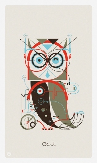 Leandro Castelao #vector #owl #geometric