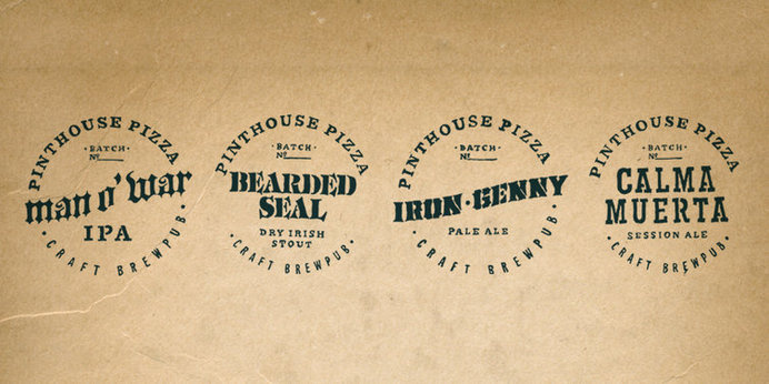 Pinthouse Pizza: Branding | Erick Montes #beer #typography #pizza