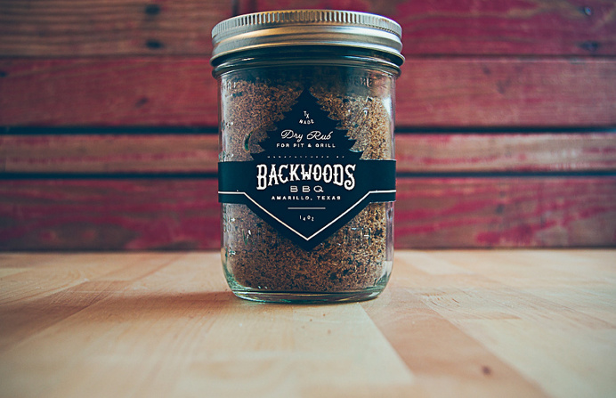 #BBQ #Packaging #masonjar #wraparound #design #distressed #handdrawn