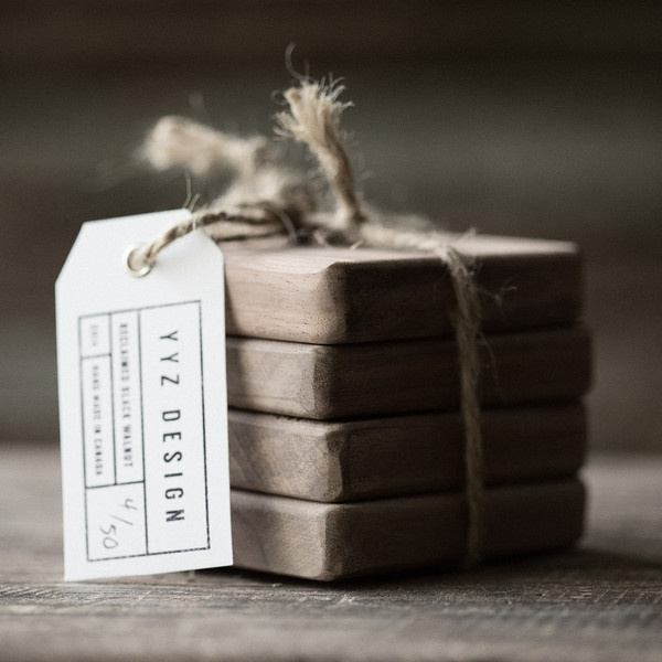 Reclaimed Black Walnut Coaster Set #walnut #reclaimed #drink #coasters #office #wood #desk