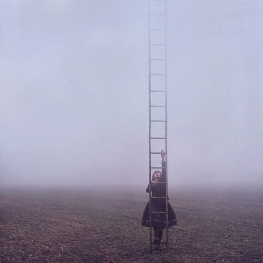 Lissy Elle | Colossal #clouds #fog #photography #ladder #climbing