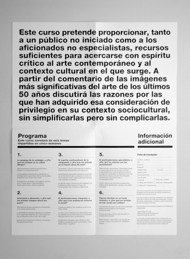 Todo lo que usted siempre quiso saber sobre arte y nadie le explicó | Sublima Comunicación #sublima #cendeac #contemporary #handmade #art #helvetica #brochure