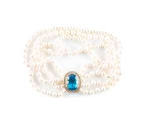 PERL-COLLIER MIT EDELSTEINSCHLIESSE
