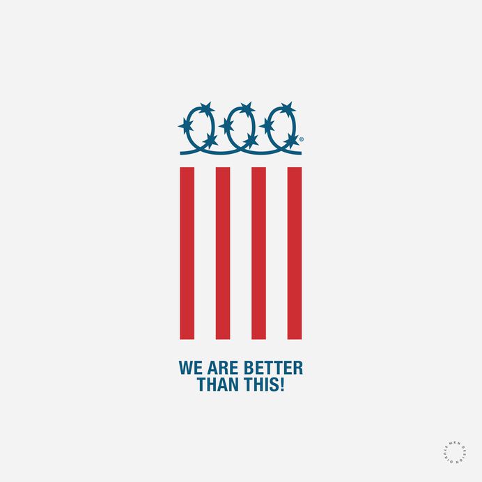 We Are Better Than This Poster. National policies affect our national symbols. What once signified freedom to the world, now represents imprisonment for the vulnerable. By mkn design - Michael Nÿkamp #FamiliesBelongTogether #illustration
