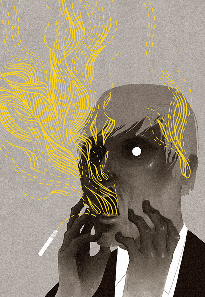 Patrycja Podkoscielny #man #illustration #smoking