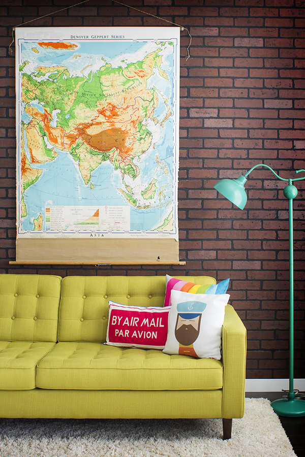 Home Decor #design #retro #decor #home #map #interiordesign #vintage
