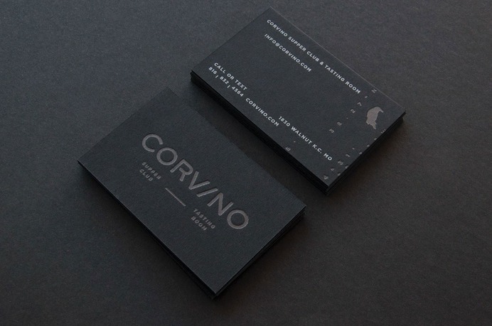 Corvino - Mindsparkle Mag The project of brand identity for Corvino was created by Design Ranch. The name Corvino, which means raven, provided the inspiration behind the color palette, textures and materials for this new restaurant. #logo #packaging #identity #branding #design #color #photography #graphic #design #gallery #blog #project #mindsparkle #mag #beautiful #portfolio #designer
