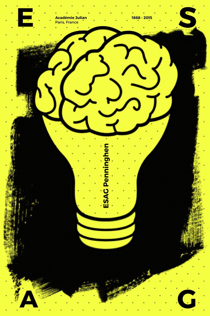 Poster promoting the art direction Master's degree of the ESAG Penninghen school in Paris.