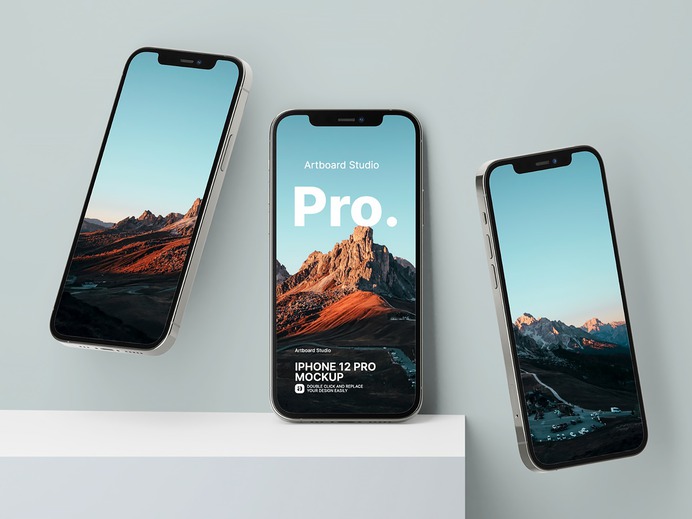 iPhone 12 Pro Mockups Template Customize the iPhone 12 Pro mockups template. Place your UI designs to iPhone 12 Pro mockups, change every detail of the template to perfectly showcase your web and mobile-related design presentation. #iphone #mockup #ux #ui #iphone12 #iphonemockup #screen #app