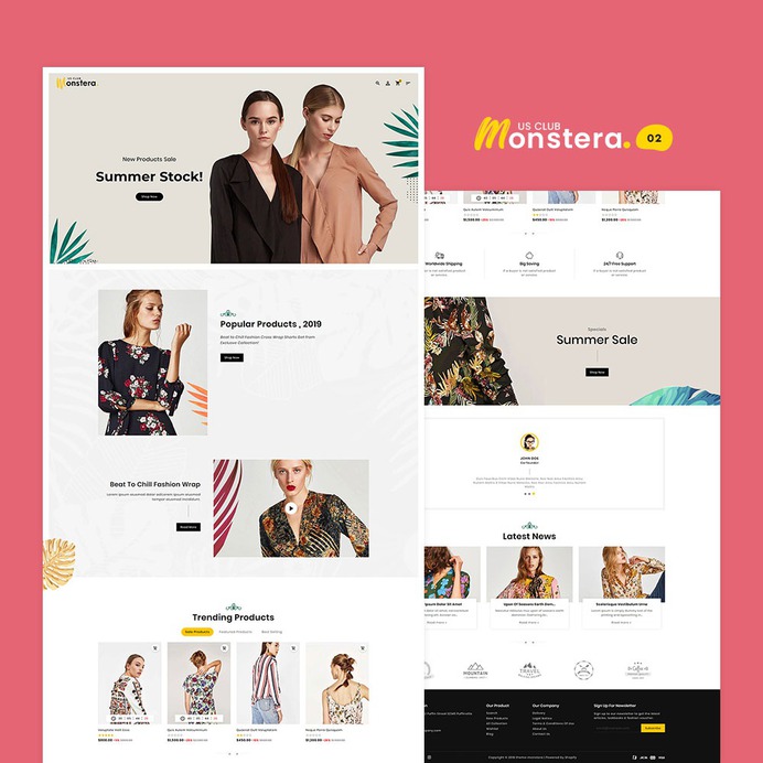#Monstera #Fashion #Boutique - #Shopify Multi-purpose Responsive #Theme | #TemplateTrip #eCommerce #Website #Design