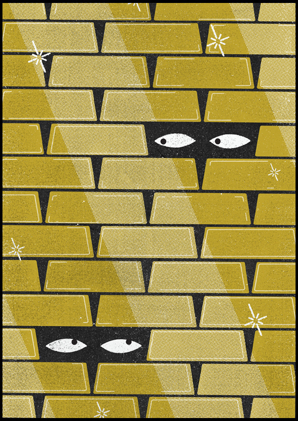 FT_gold #eyes #illustration #wall #gold #poster
