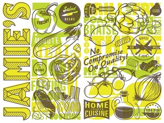 Jamie's 30 Minute Meals – Ilovedust – Illustrators & Artists Agents – Début Art #veggies #fruit #typography