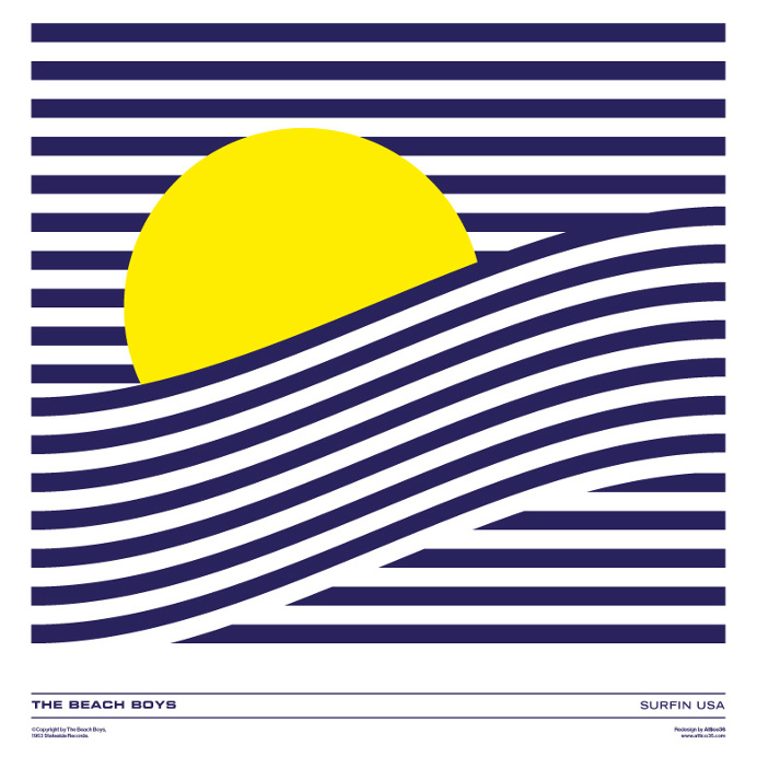 The Beach Boys - Surfin USA Vinyl Cover Remake. #minimal #modernist #typography #illustration #vinyl #artwork #poster #music #rock #vintage