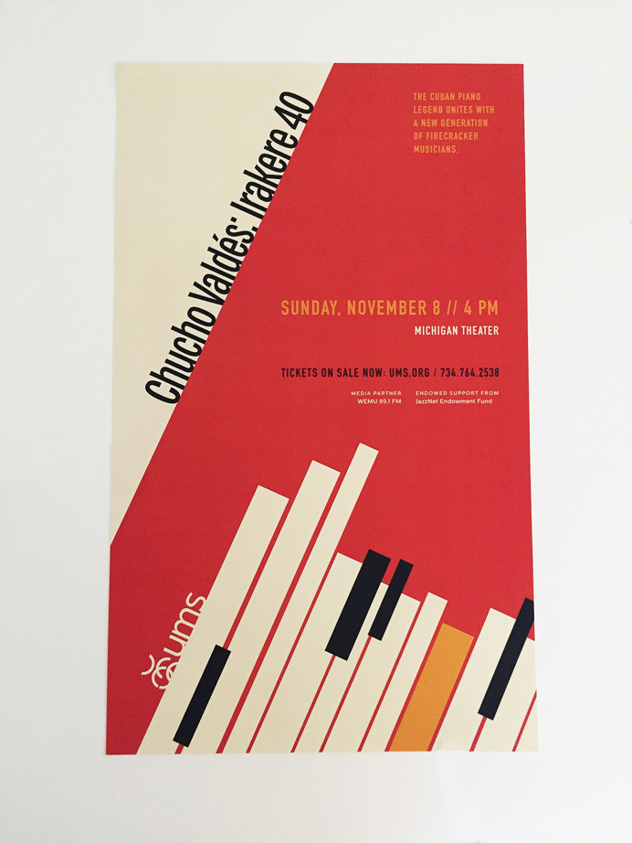 UMS Event - Musician Cucho Valdes. #Poster #Music #Cuban #Jazz #Piano #abstract
