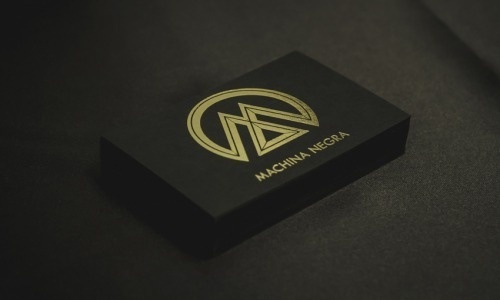 MACHINA NEGRA, BRANDING http://machinanegra.de -- Copyright 2014 www.thecameokid.com #kang #branding #business #stationary #machina #hojin #design #print #graphic #black #card #cameokid #gold #logo #negra
