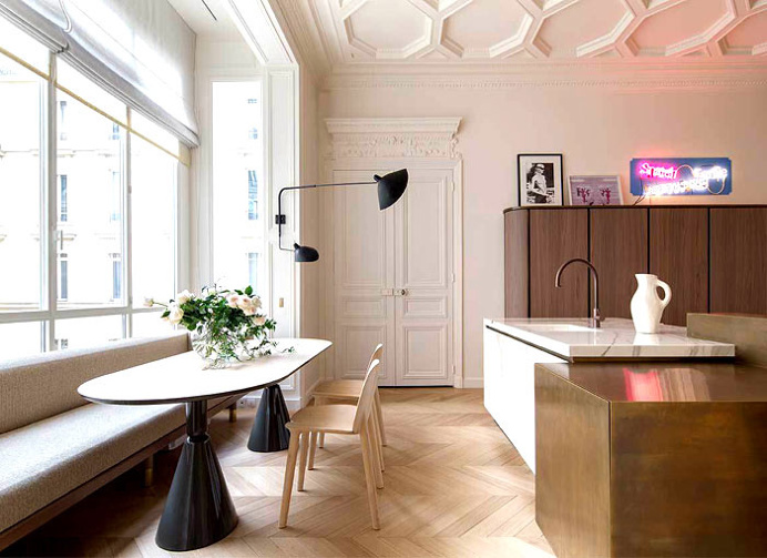 Spectacular Paris Apartment by Rodolphe Parente - dining area, dining table, dining, table, chairs, decor, #diningroom