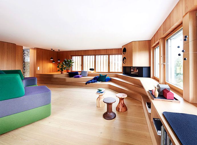 Innovative Use of Wood in Pre-Fab Dwelling by Alfredo Haberli - InteriorZine
