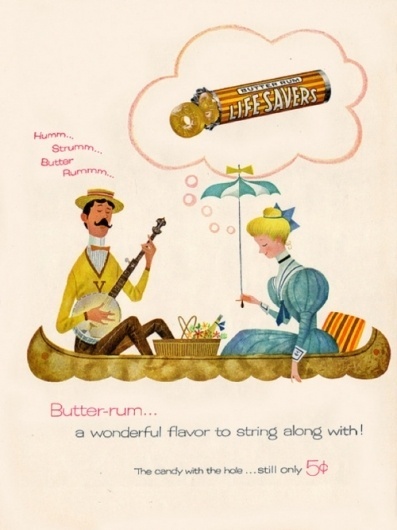 Free Flavour » Vintage Lifesavers Advert #candy #illustration #vintage #savers #sweets #life